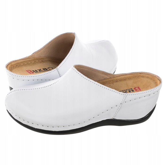 Dámské zdravotní dřevěné boty Buxa Anatomic BZ340 Bílé