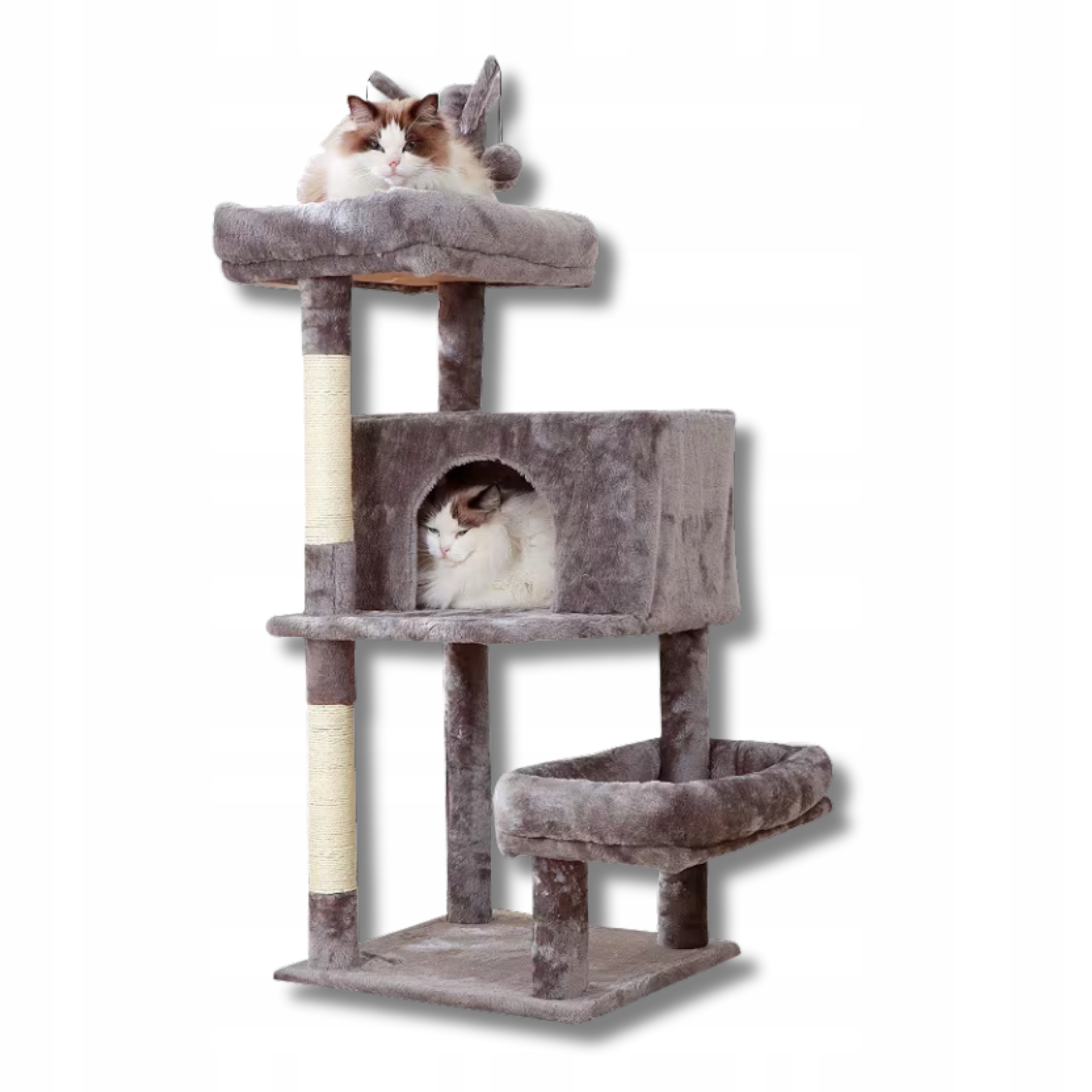 Drapak dla kota słupy leżanka legowisko domek dla kota 125cm szary The Zoo