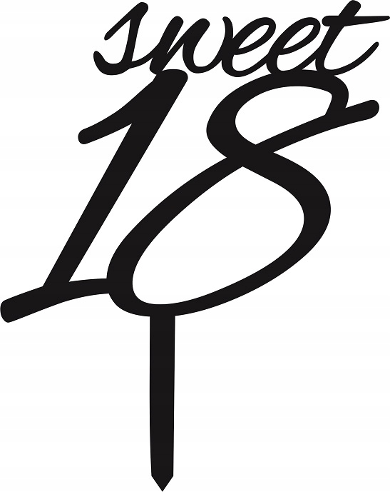 

Topper urodzinowy Dowolna liczba sweet 18 20 25 30