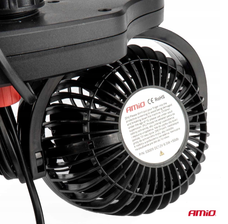 AMiO WIATRAK SAMOCHODOWY WENTYLATOR DO AUTA 12V Stan opakowania oryginalne