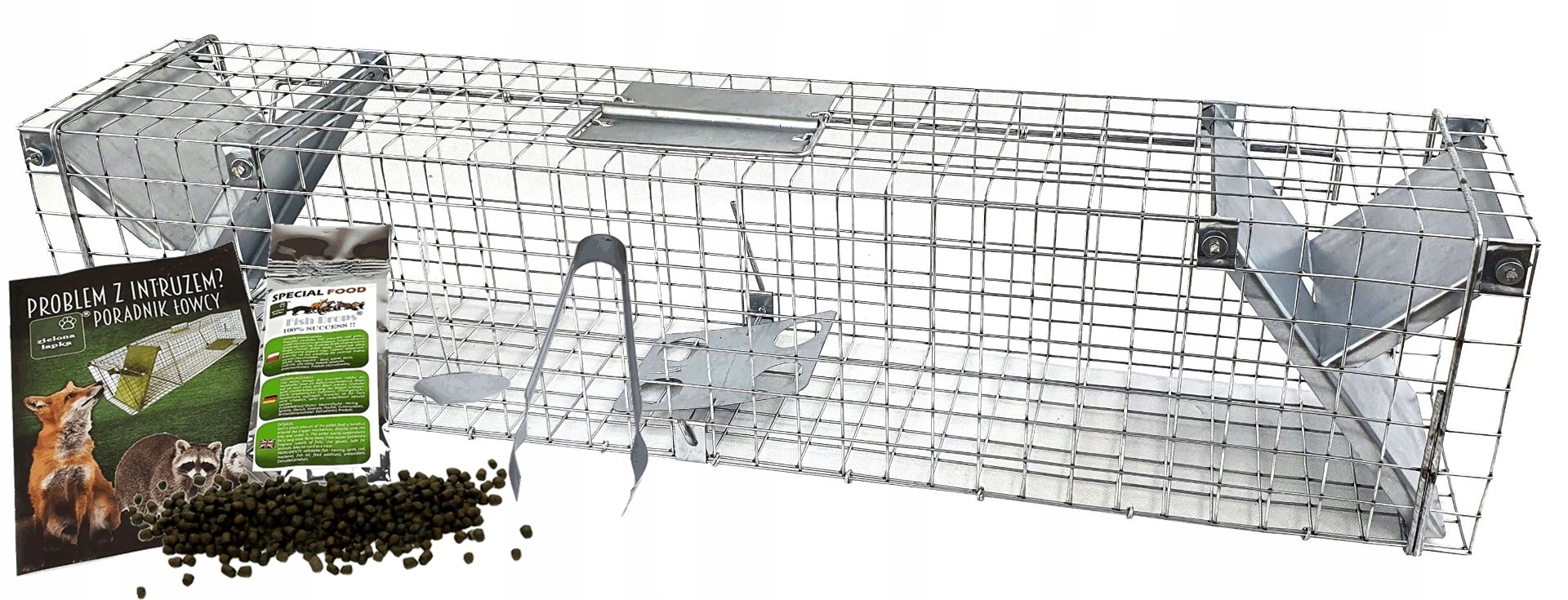 PUŁAPKA NA KUNY KOTY ŻYWOŁAPKA 82x17x20+GRATISY
