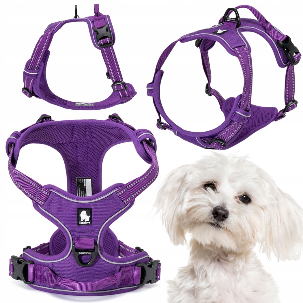 Levně Postroje Pro Psa Truelove Easy Walk Silné, Odolné, Reflexní, Fialové Xs