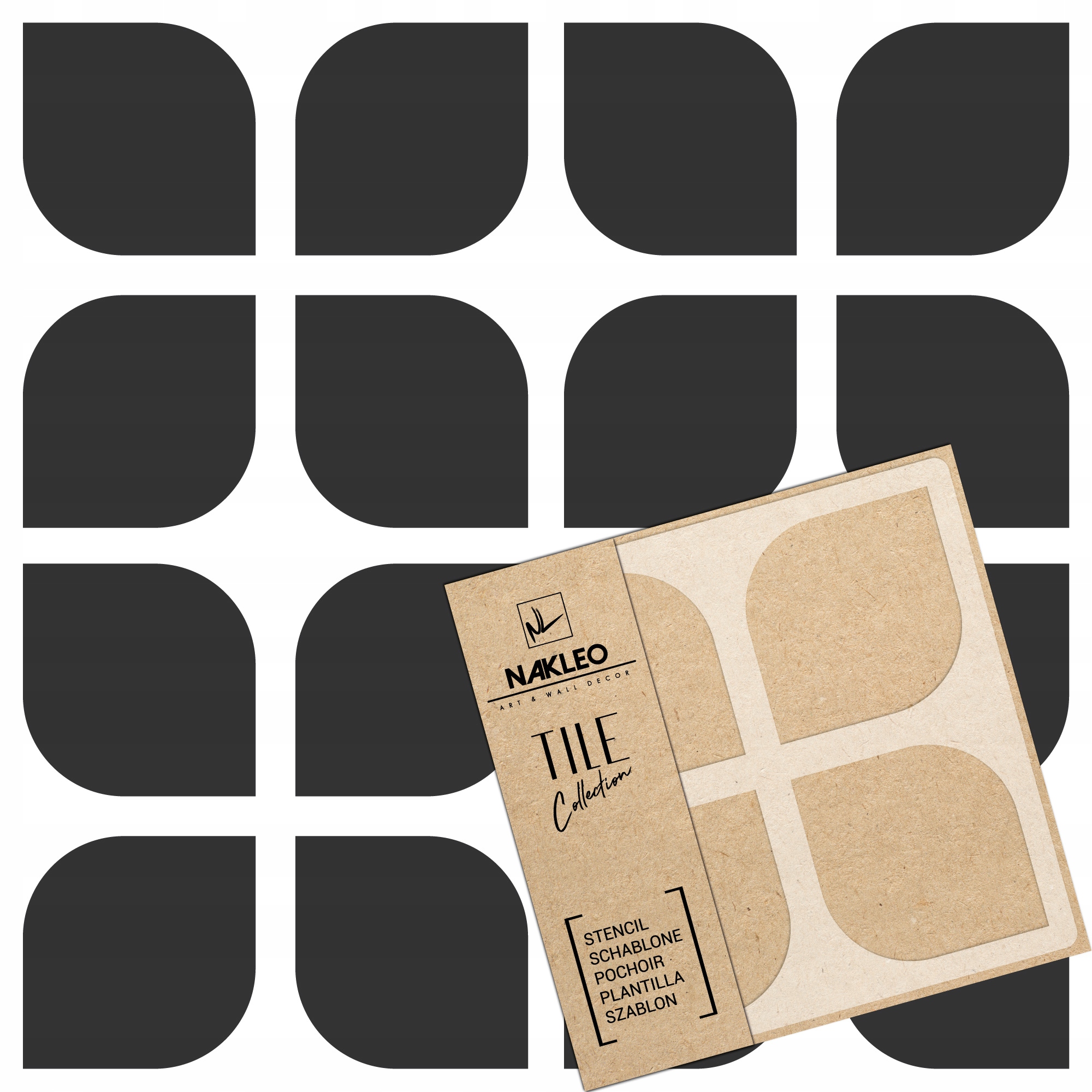 Malířská šablona Dlaždice Opakovaně Použitelný 60x60 cm Vzor Geometrie Teruel