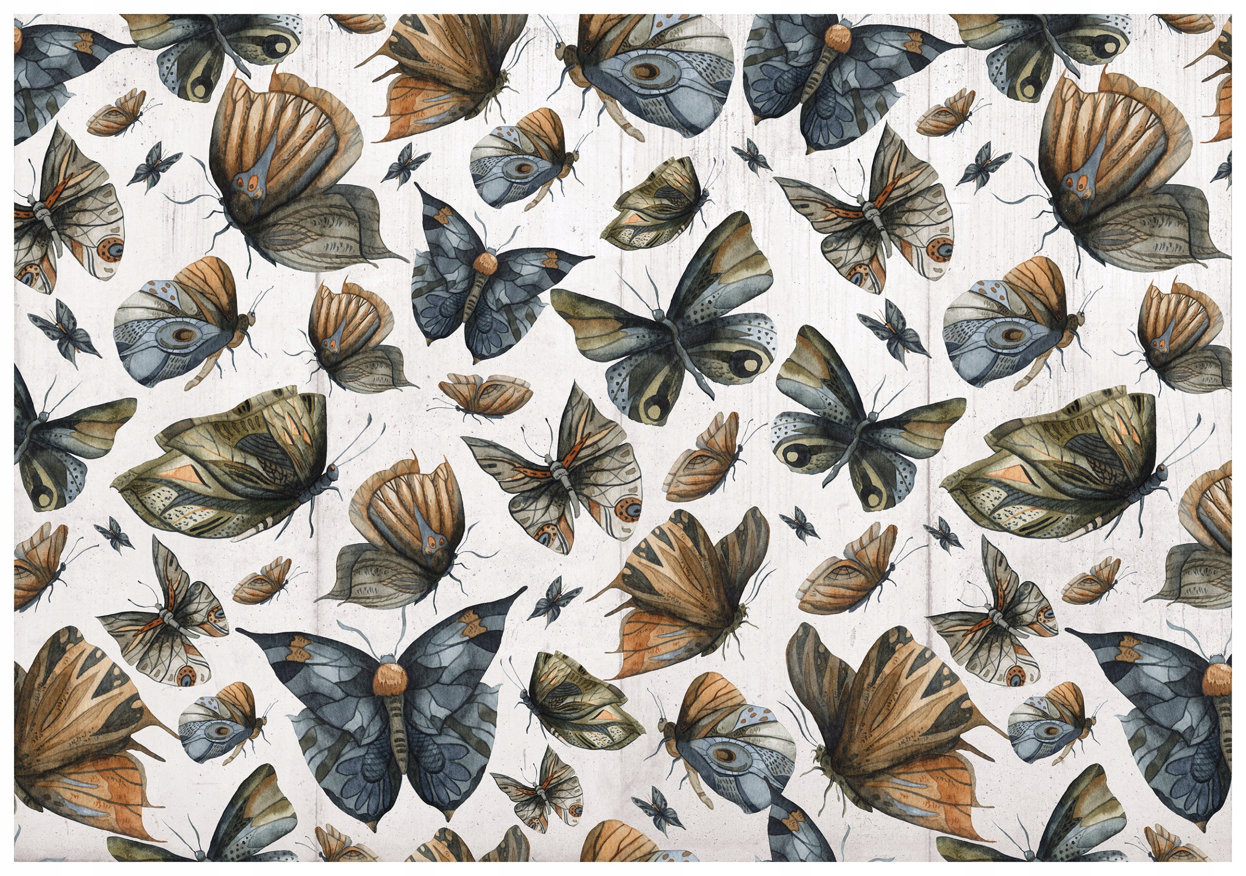 Vliesová fototapeta Motýli na světlém pozadí, akvarel 416x254 lepidlo