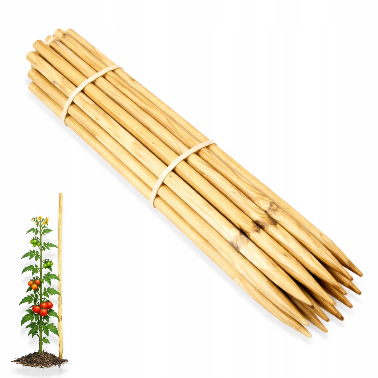 Paličky na rajčata 120 cm 20 ks dřevěné 28 mm hoblované, broušené