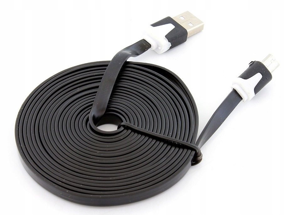 PRZEWÓD PŁASKI USB - microUSB 2.75m Marka Inna