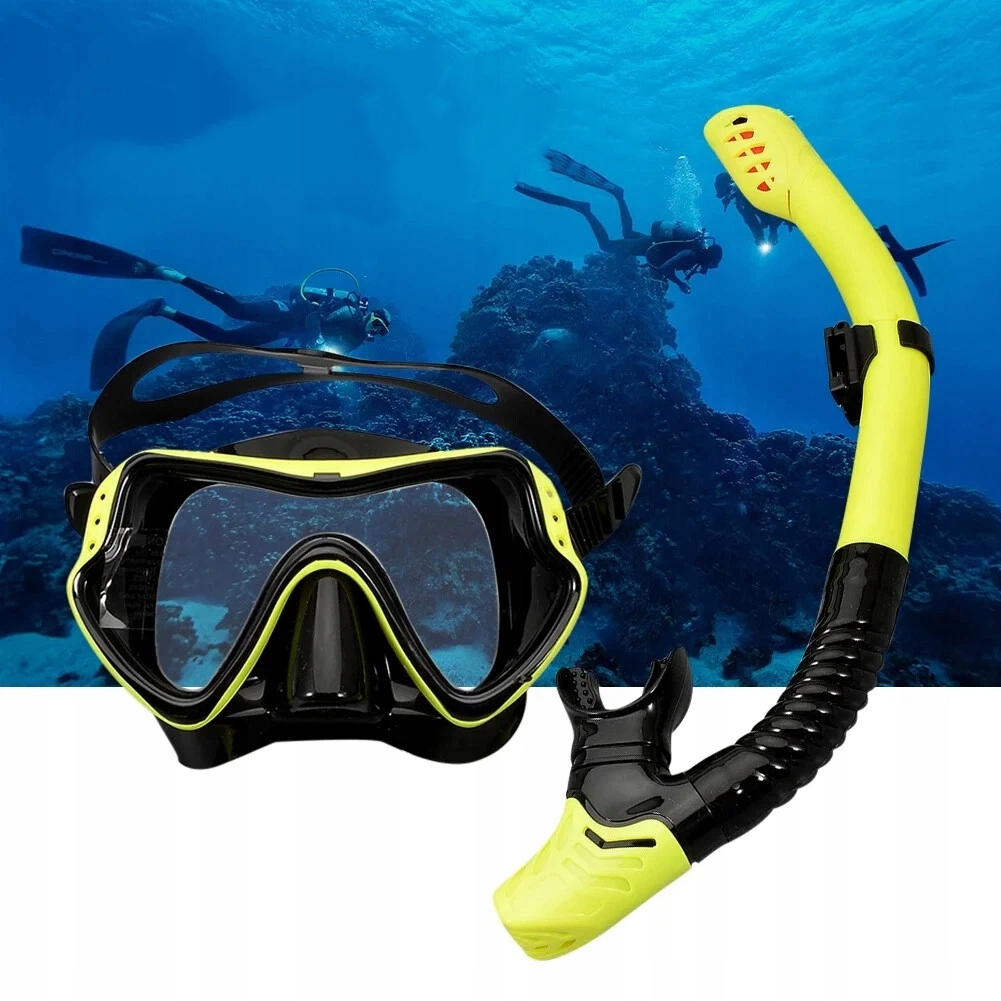 ZESTAW MASKA I FAJKA DO NURKOWANIA OKULARY I RURKA DO SNORKELINGU WIDOK
