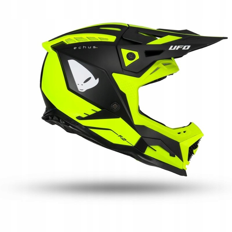 Motocyklová Prilba Echus Ufo Cross Štvorkolka Enduro Offroad Čierna Žltá Fluo S