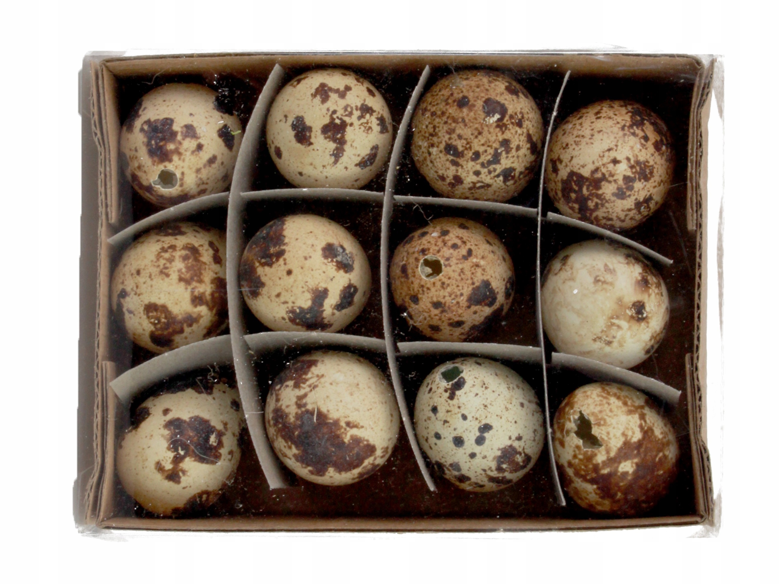 

Jajka Przepiórki 3cm 12 sztuk Prawdziwe Jajeczka