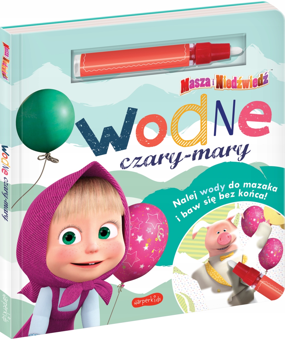 Masza I Wodne Czary Mary Wodna Kolorowanka +mazak książka książeczka dzieci-Zdjęcie-0