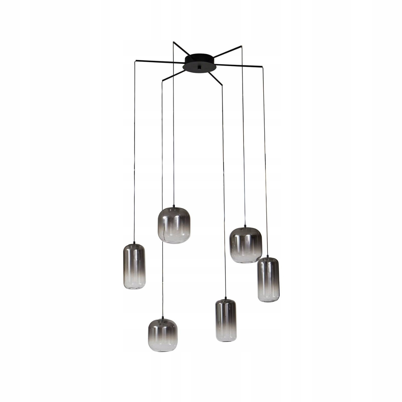 Lampa wisząca Lucande Led Avelina, dymny szary, 6-punktowa
