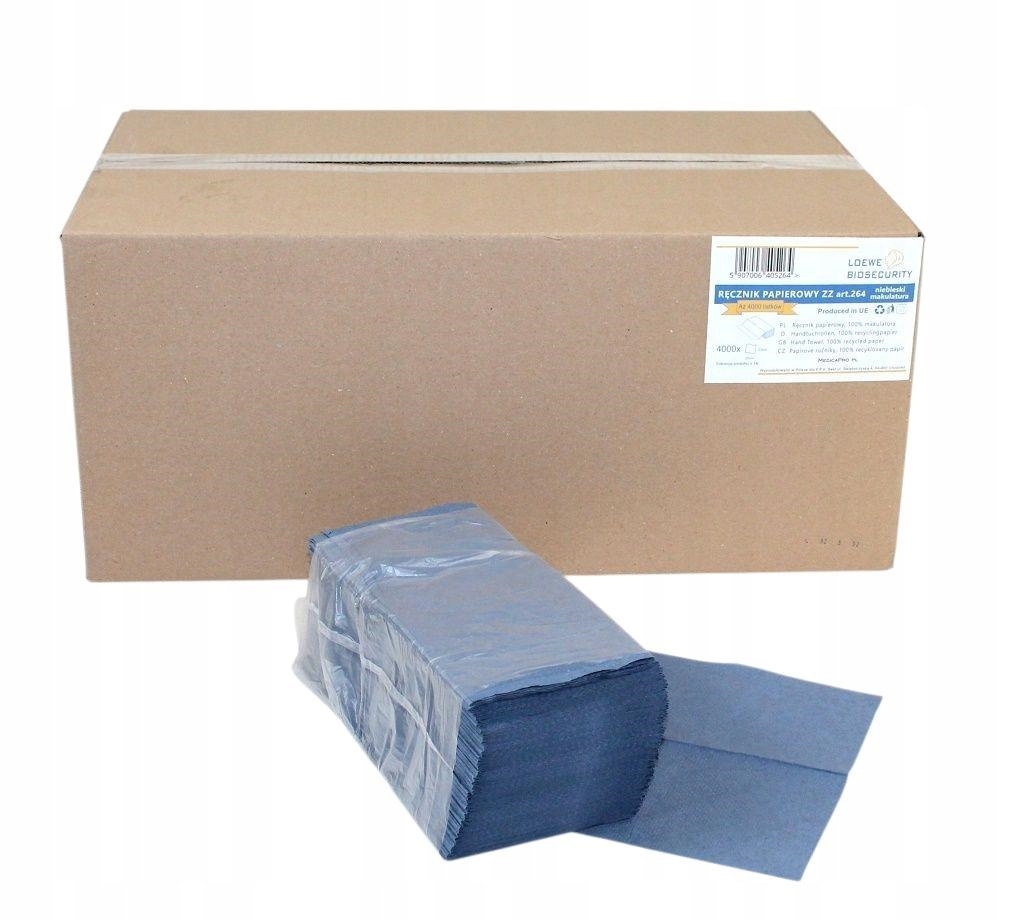 Levně Papírové Ručníky Zz Modré 25X23 Karton 20 Kostek