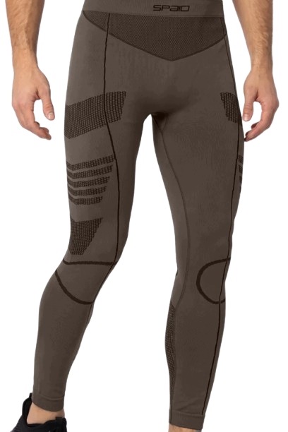 Spaio Legginsy termoaktywne męskie Thermo-evo black light brown Dryarn r M