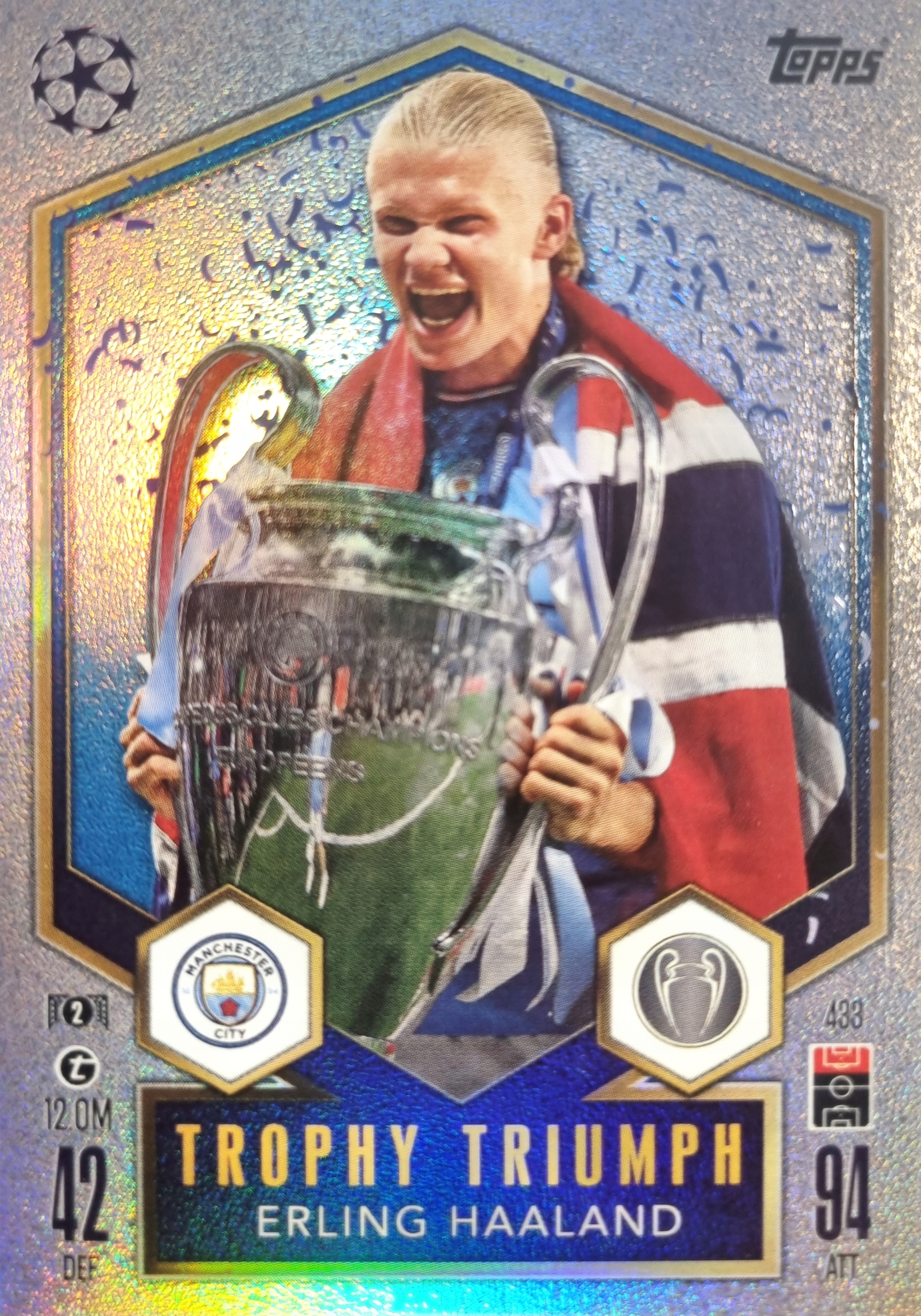 TOPPS MATCH ATTAX 2024/2025 TROPHY TRIUMPH 433 ERLING HAALAND