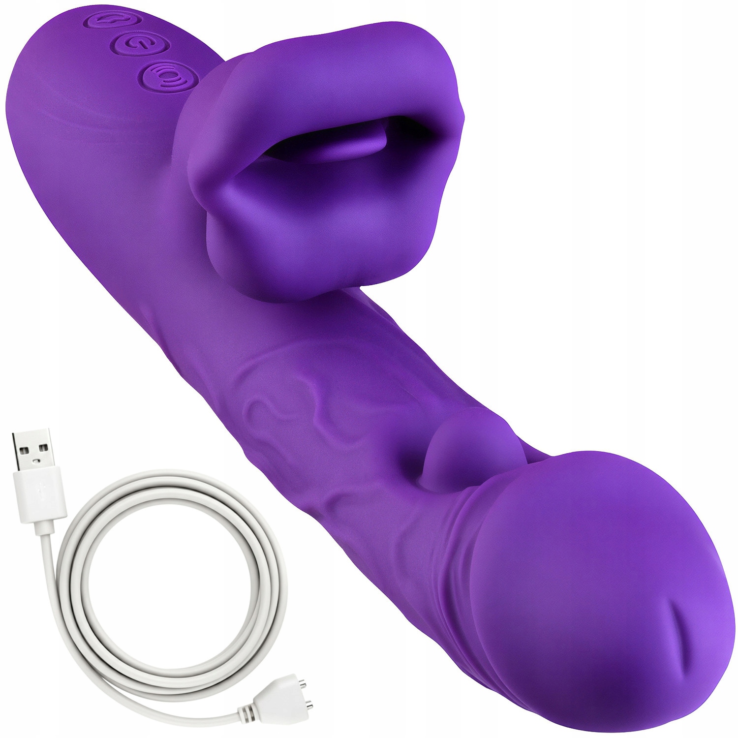 Wibrator Damski z Ruchomymi Ustami Posuwistą Wypustką Multifunkcyjny Penis