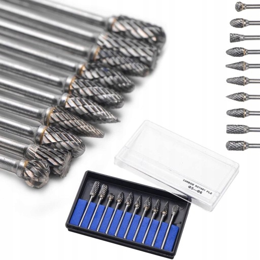 FREZ PILNIK 10x DO METALU WĘGLIK WOLFRAMU OBROTOWY