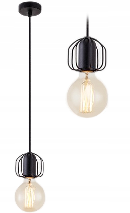 

Lampa Sufitowa Wisząca Czarna W Stylu Loft Black