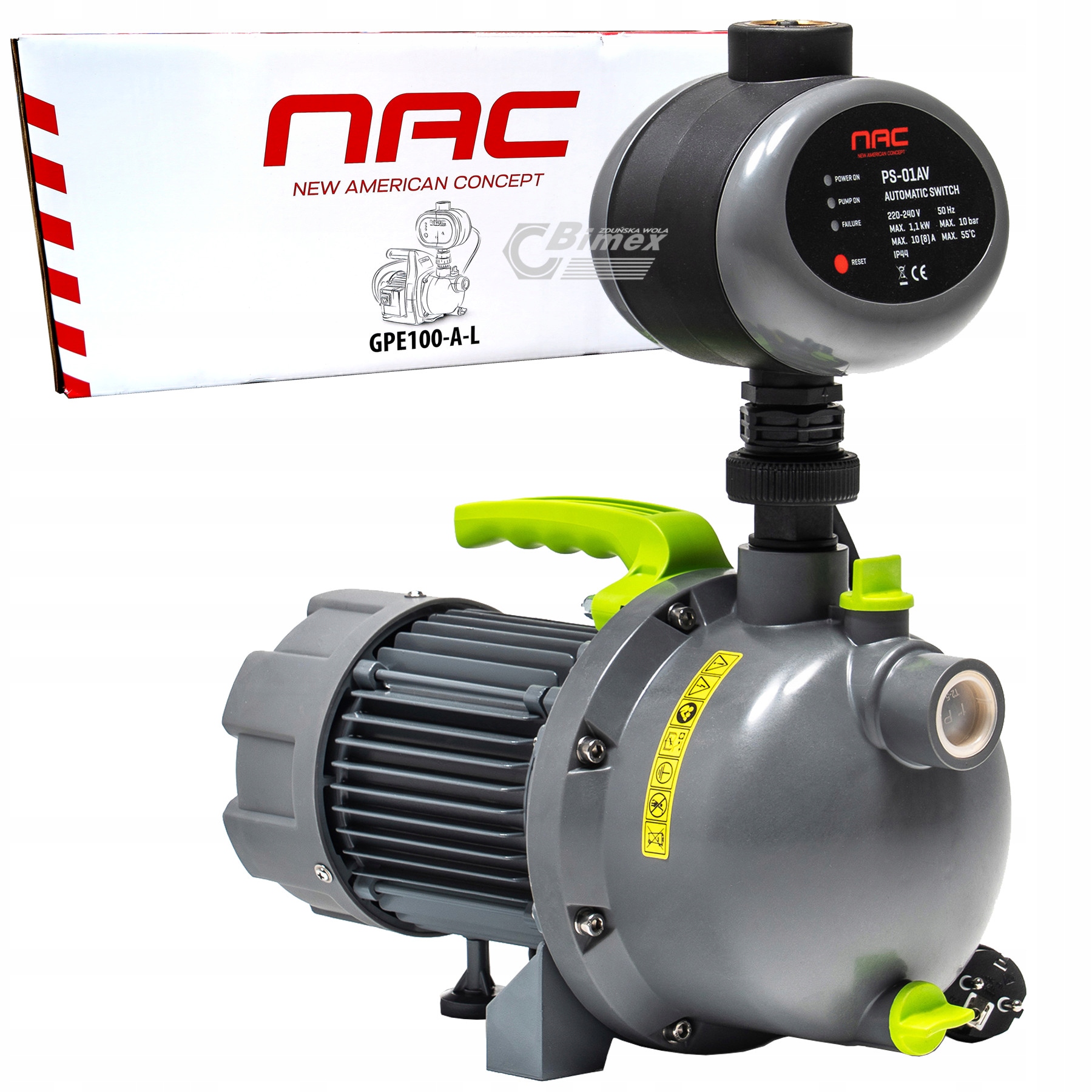 Pompa ogrodowa automatyczna Nac GPE100-A-L 1000W 4500 l/h