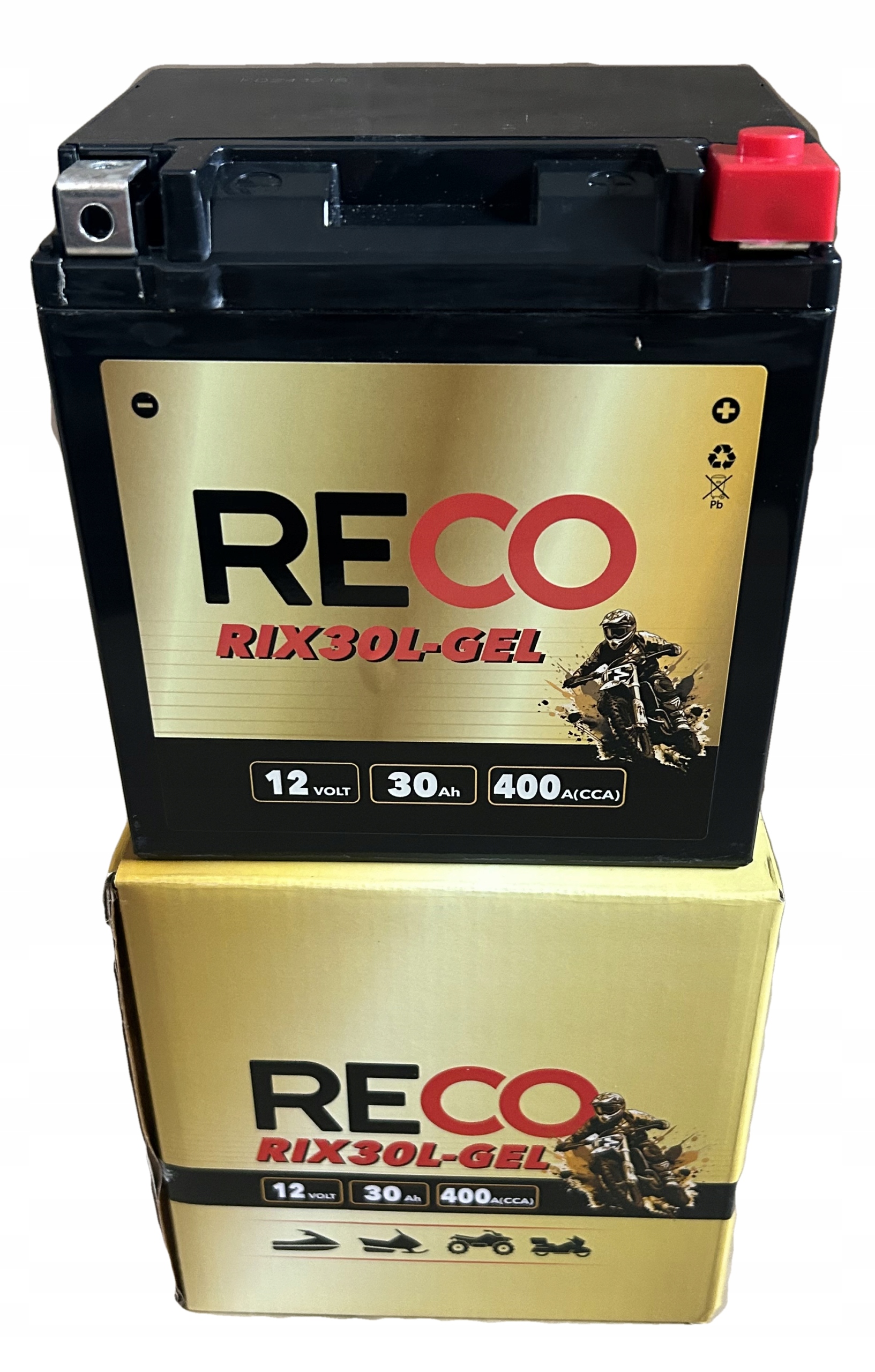Akumulator Reco żelowy RIX30L-GEL YTX30L-BS 12V 30Ah 400A P+ Harley