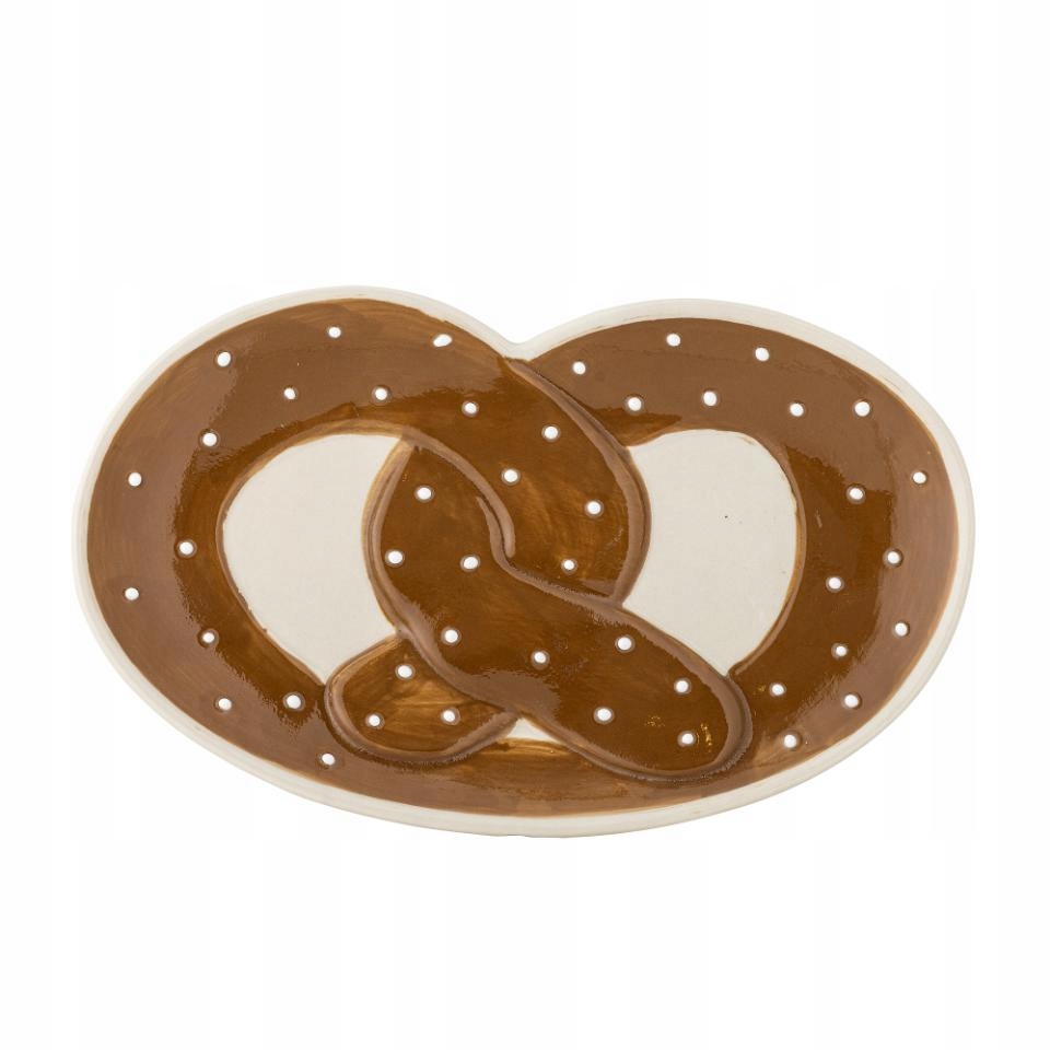 Bloomingville Christmas Treats Vánoční talíř Preclík Hnědá