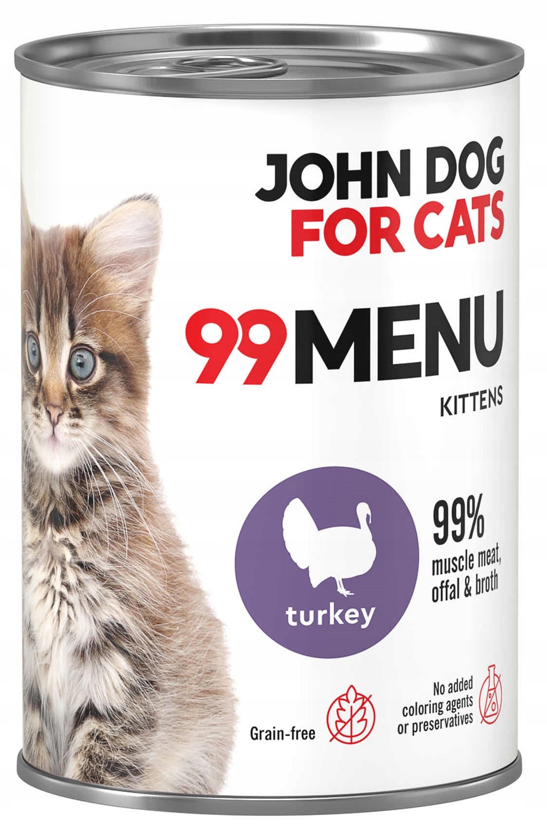 Levně 6X JohnDog ForCat 99 Menu Kitten Krůta 400g vlhké krmivo pro koťata