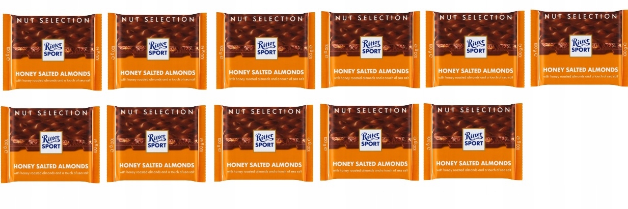 Levně 11 x 100 g Ritter Sport čokoláda Honey salted almonds Karton