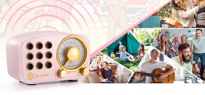 Radio Kuchenne Feegar Retro Bluetooth Przenośne FM Model Retro