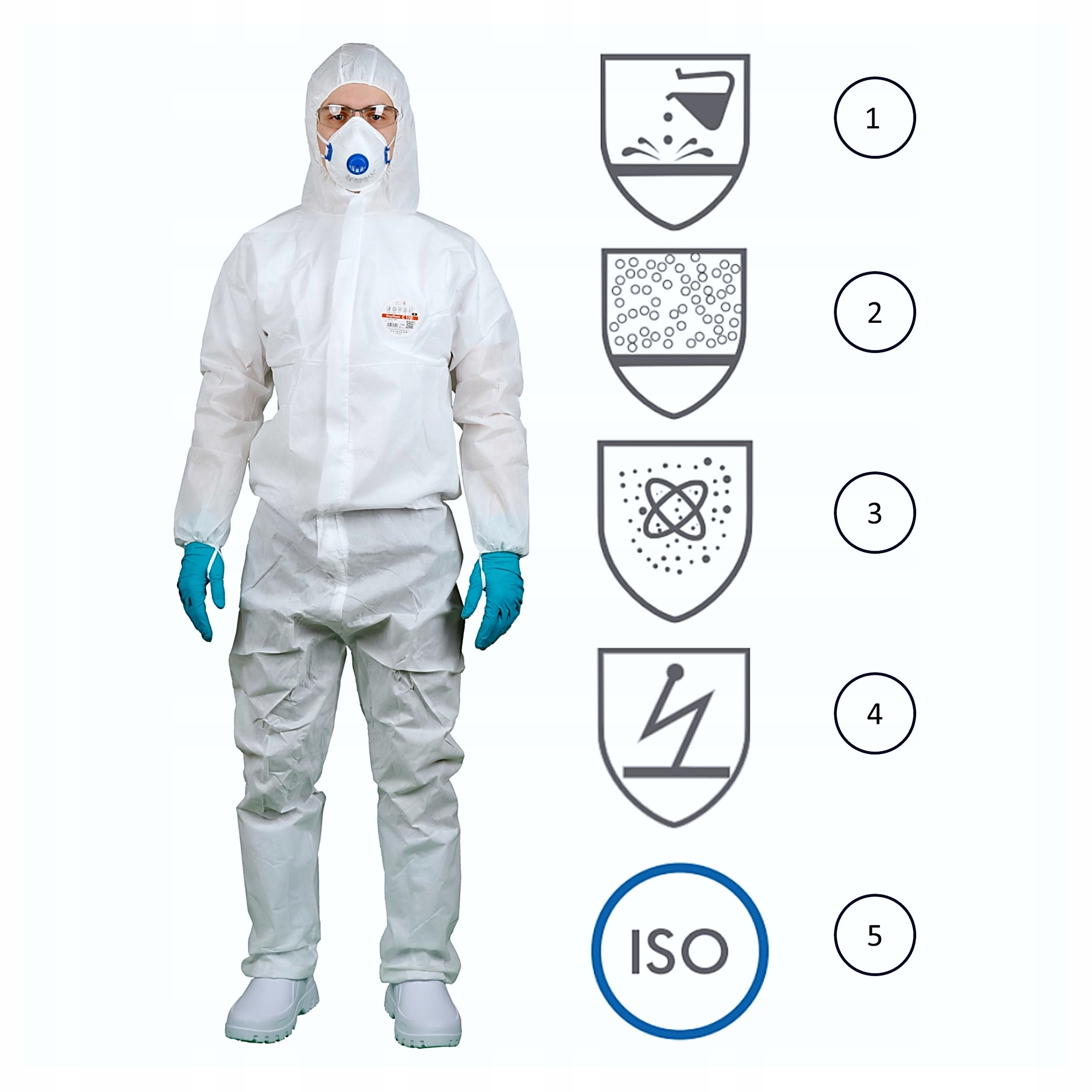 KOMBINEZON OCHRONNY TYP 5 / 6 OXYCHEM wełna azbest przemysł malarski r. L Kod producenta OXYC110LGE