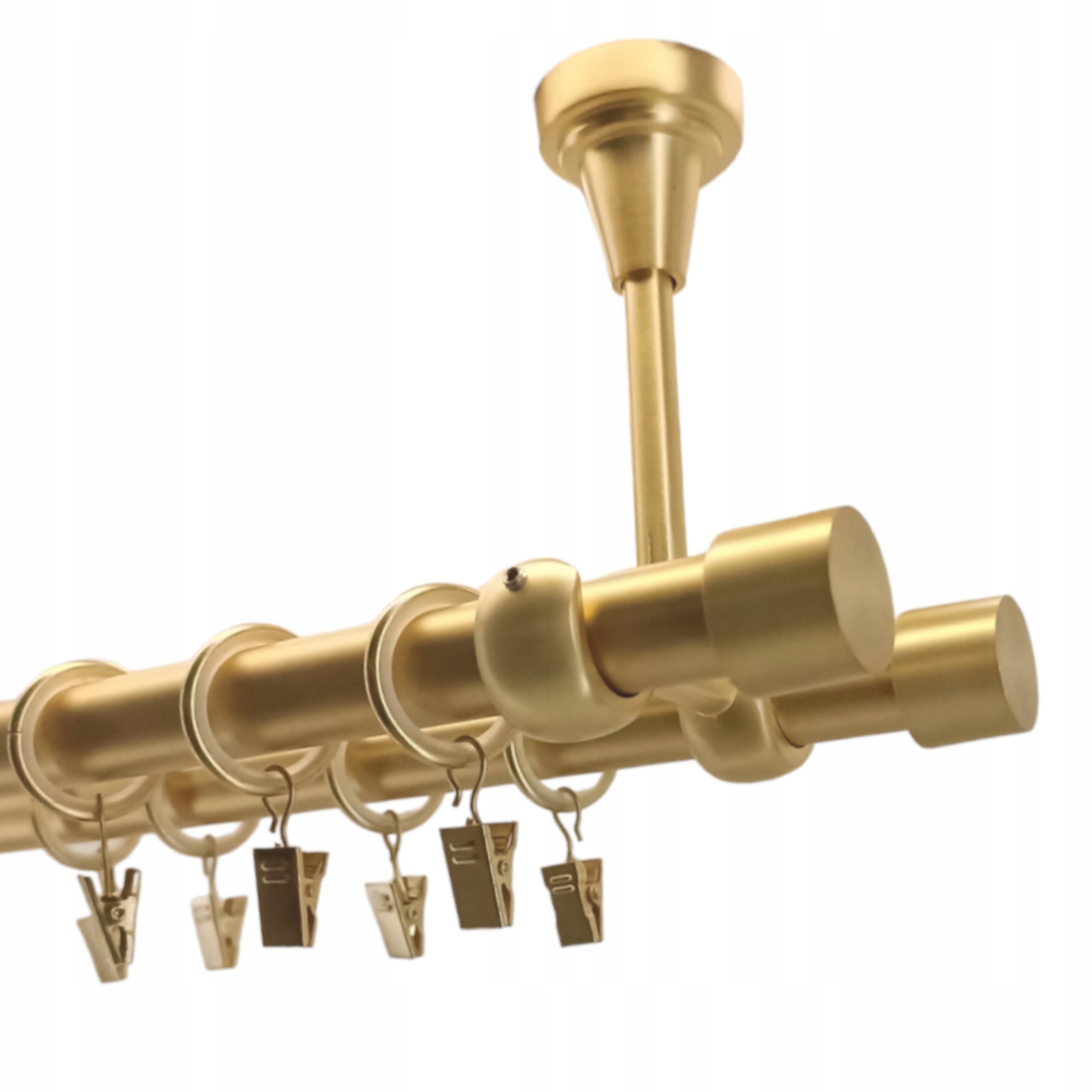 Garnýž Kovový Strop 19+19mm MIX Koncovek Mosaz Mat 140 Cm galvanizovaný