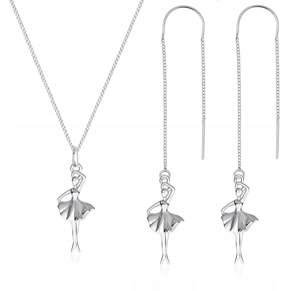 Stříbrný komplet s baletkou Decentní šperky s motivem tance Stříbro 925