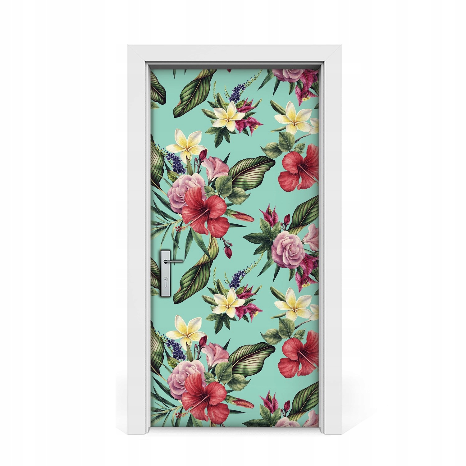 

Naklejka na drzwi Liście i kwiaty Hawaje 95x205