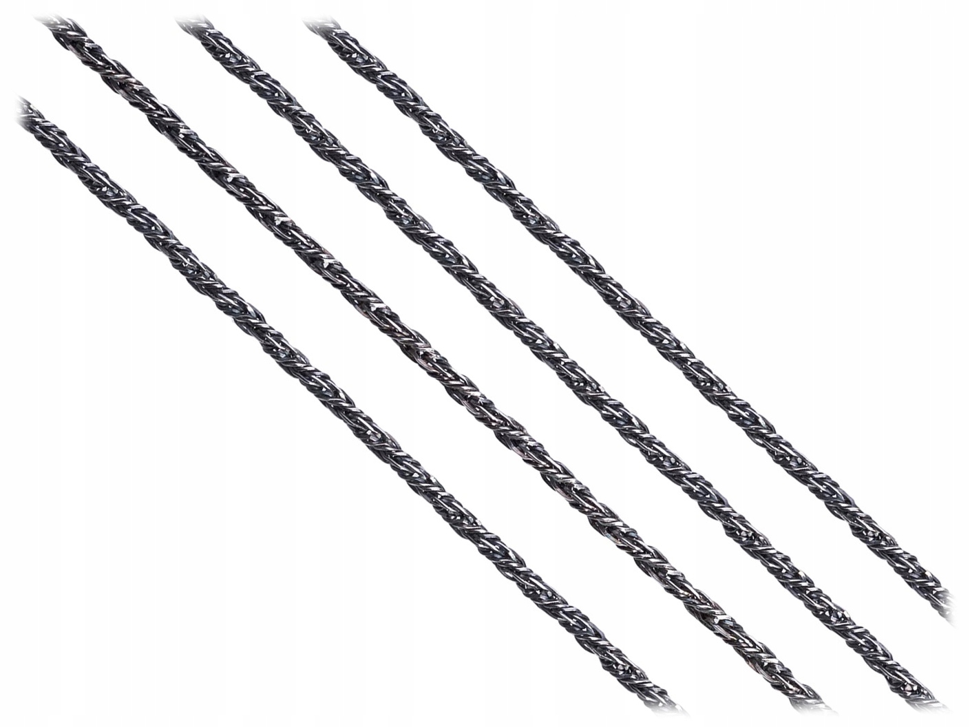 Krátký Stříbrný Oxidovaný Pletený Řetízek Liščí Ocas 1,8 mm Choker 30 cm