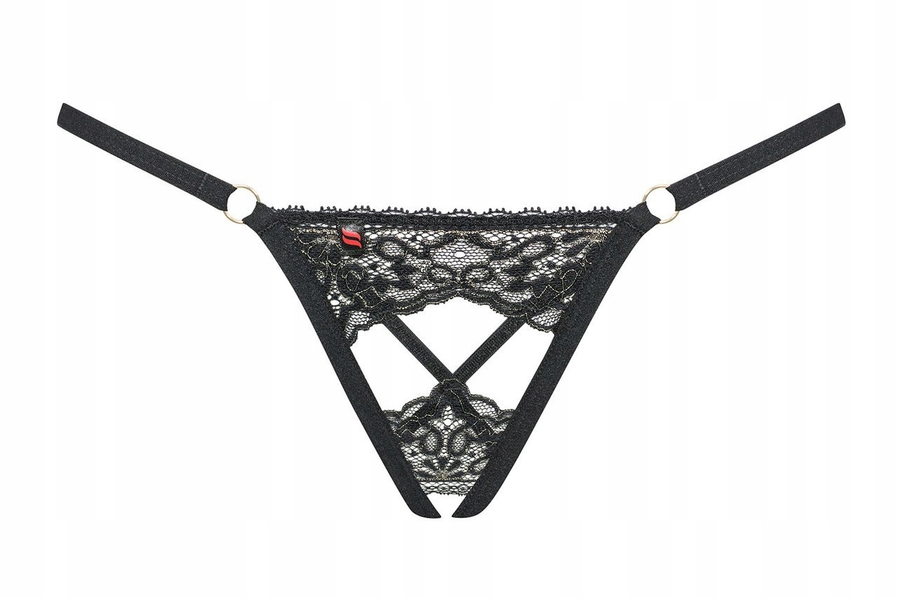 Czarne Stringi Do Seksu - Obsessive Meshlove L/XL Rozmiar L/XL
