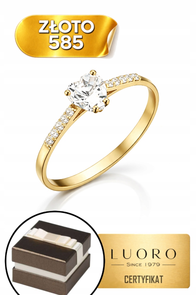 Prstýnek 585 14K Srdce Se Zirkonem Jemný R17