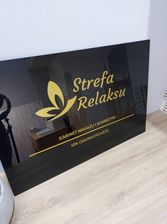 Czarna PLEXI 40x60 wyklejona folią(ZŁOTĄ/SREBRNĄ)