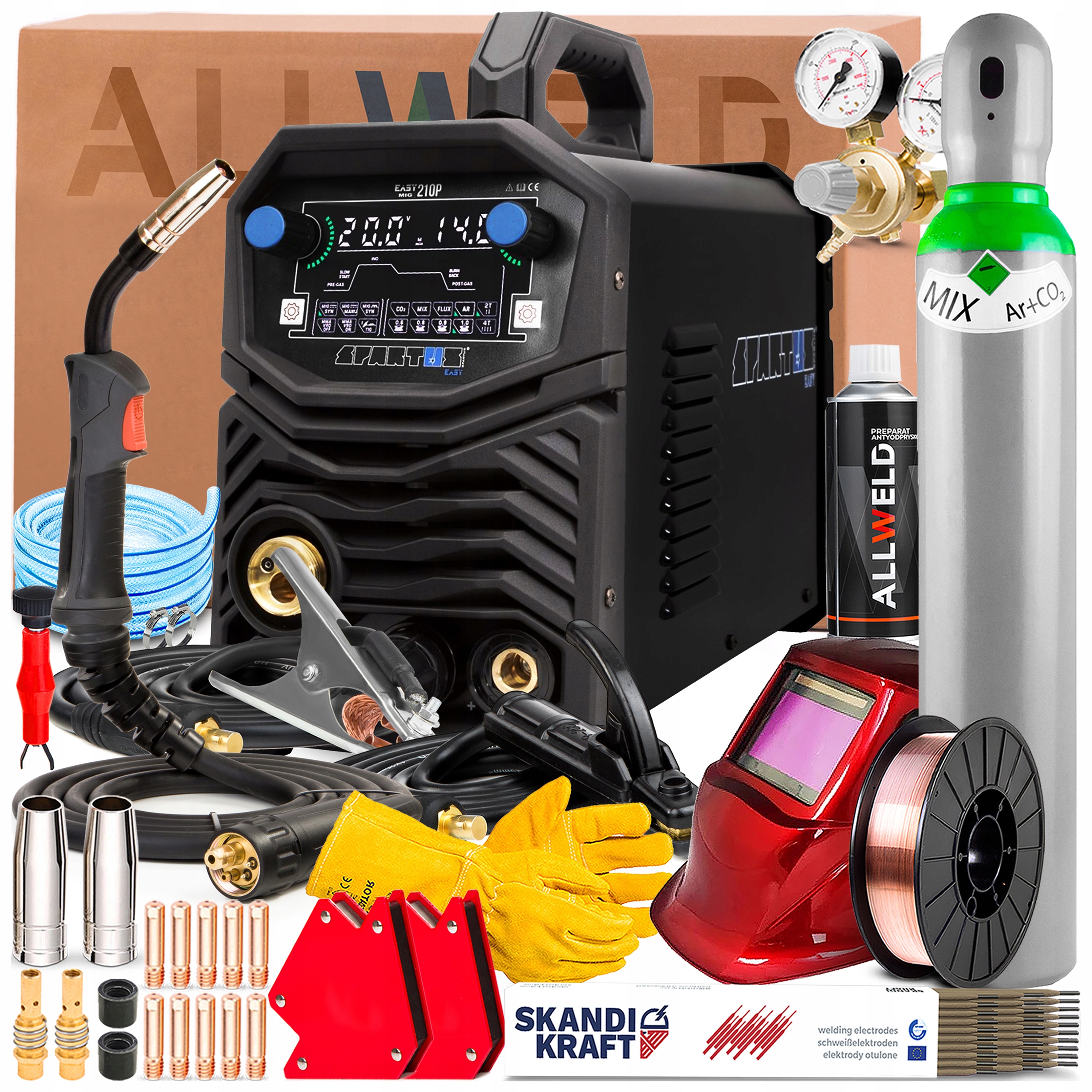 Svářečka Spartus Easymig 210 Pulse 230V 200A Synergie Mma Tig 2-VÁLCOVÁ