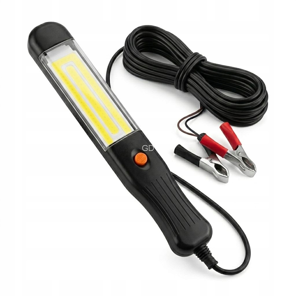 Lampa warsztatowa Led Cob 12V do akumulatora, żabki, kabel 10m Hak Magnes