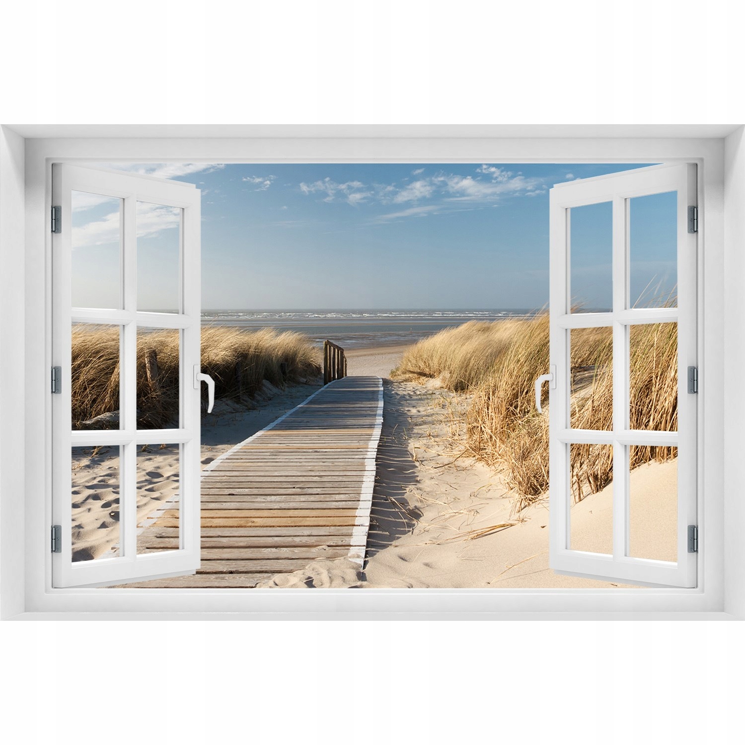 

3D Okno Naklejka na ścianę Ścieżka na plaży 90x60