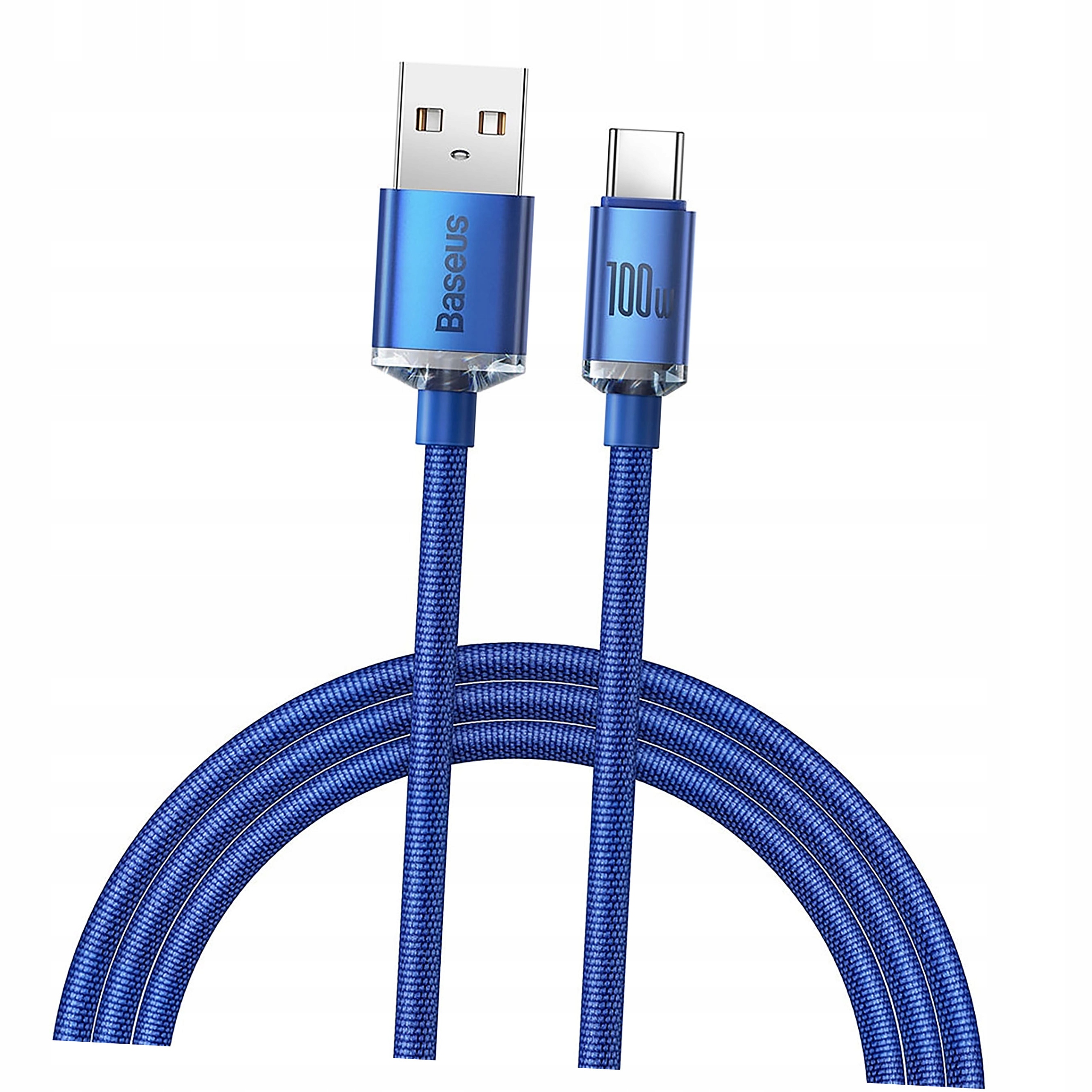 Baseus Crystal Shine Series kabel Usb Usb Typ C 100W 1,2m niebieski