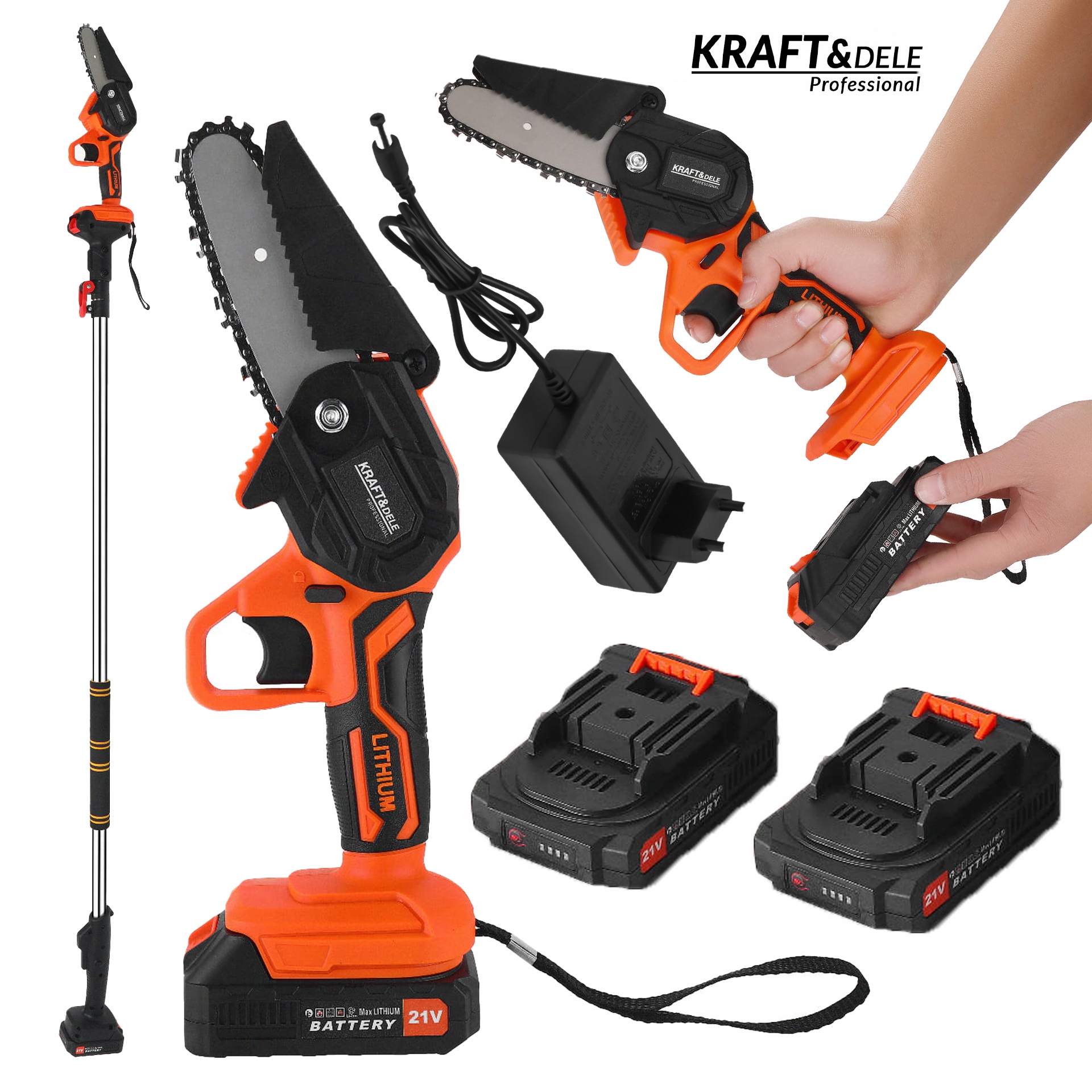 Akumulátorová záhradná píla 2x 21V/2Ah 4" 320 Rpm Výložník Kraft&Dele
