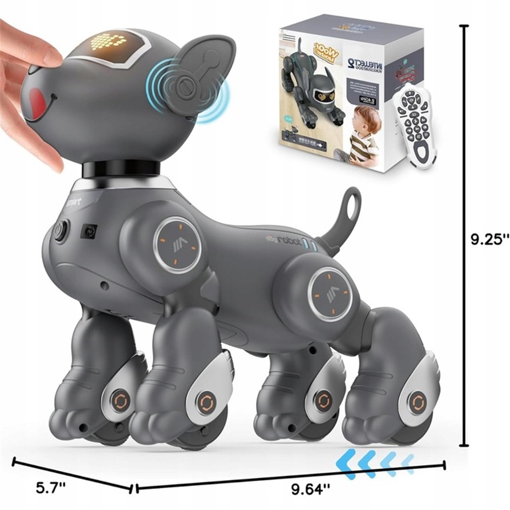 Pes Robot BG1536 Intelligentní Hračka Na Dálkové Ovládání Grafitová