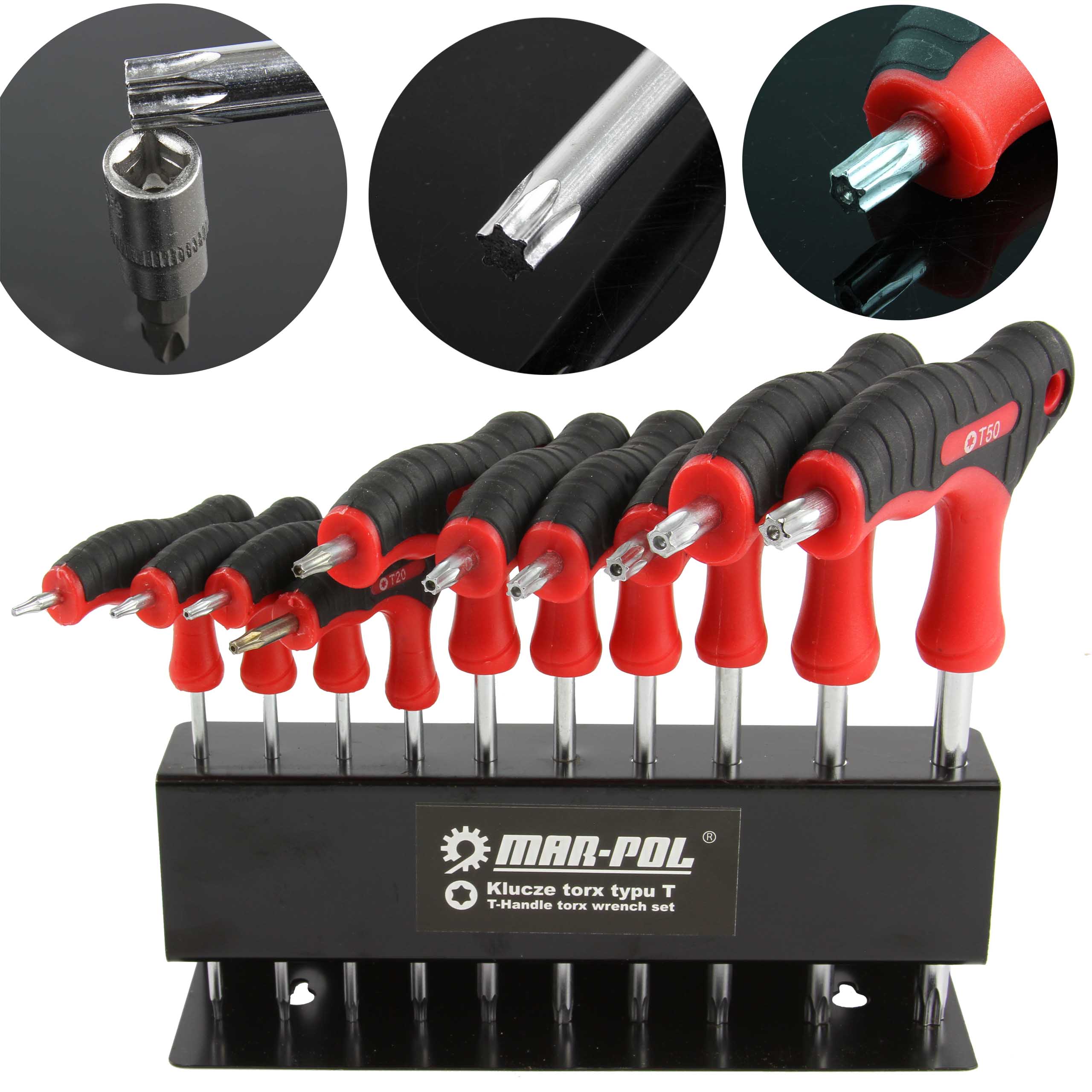 

Zestaw Kluczy Wkrętaki Torx Typu T T9-T50 10EL