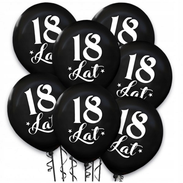 

Balon urodzinowy 18 lat metaliczny czarny balony