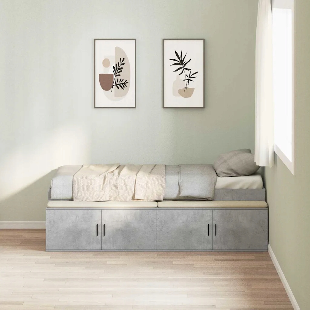 vidaXL Rám postele Betonově šedá 90 x 200 cm kompozitní dřevo