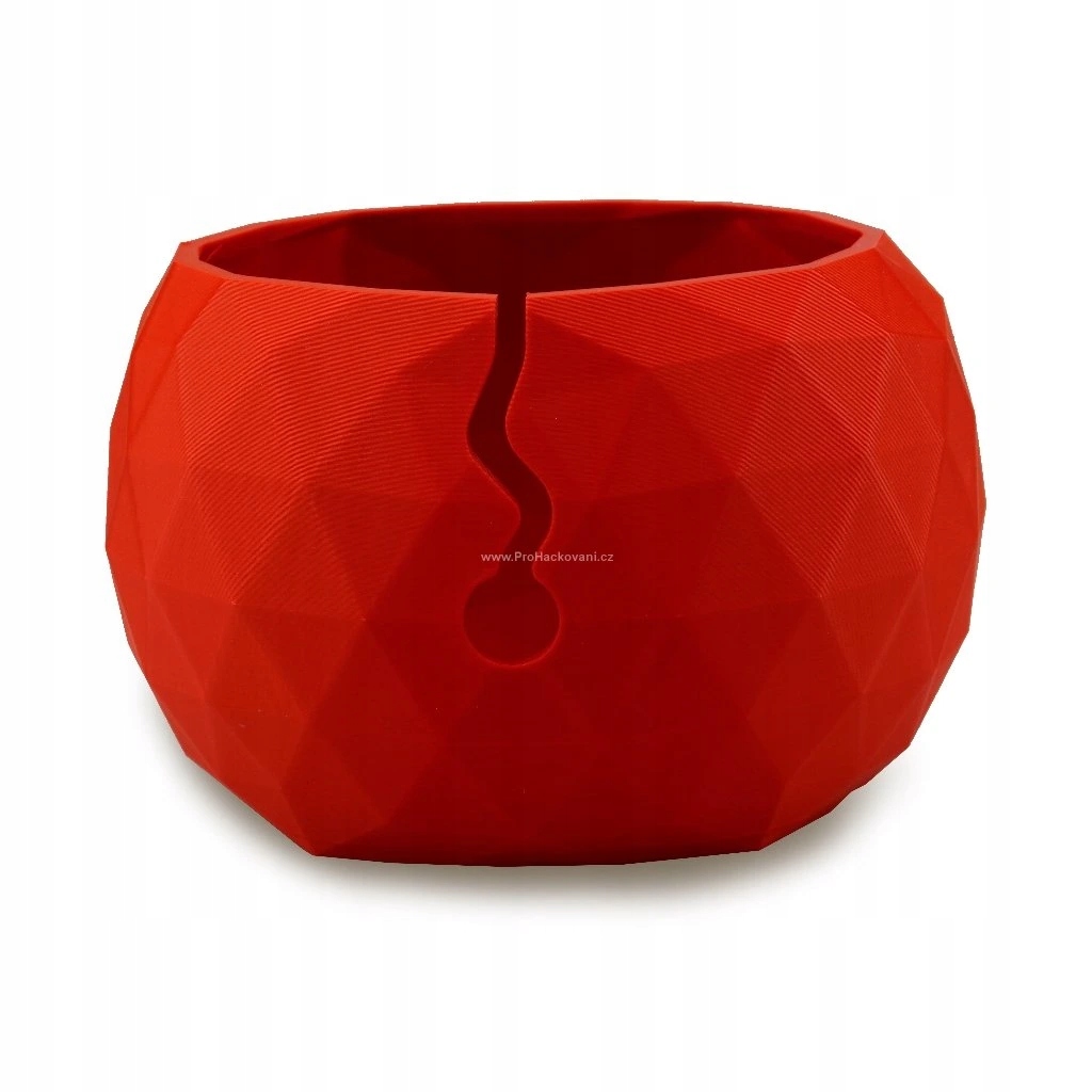 Miska na klubíčko Low Poly, L červená
