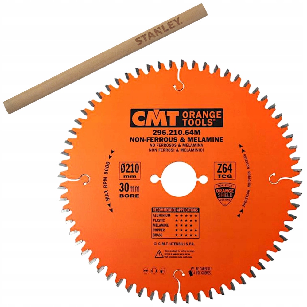 Cmt Tarcza do aluminium Hpl laminatu piła 210 x 30mm widia 64z 296.210.64M
