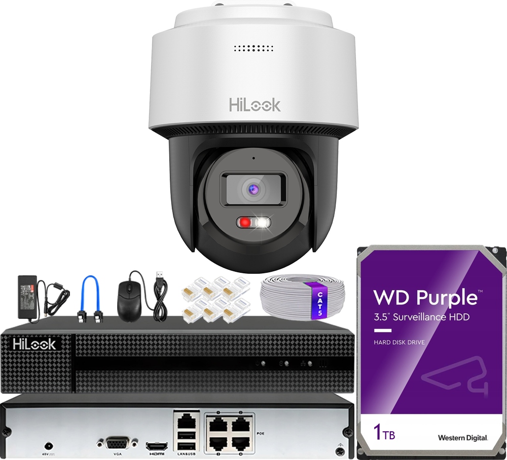 Sada pro monitorování Ip kamery Ptz 4Mpx Dual Light PoE Autotracking Detekce