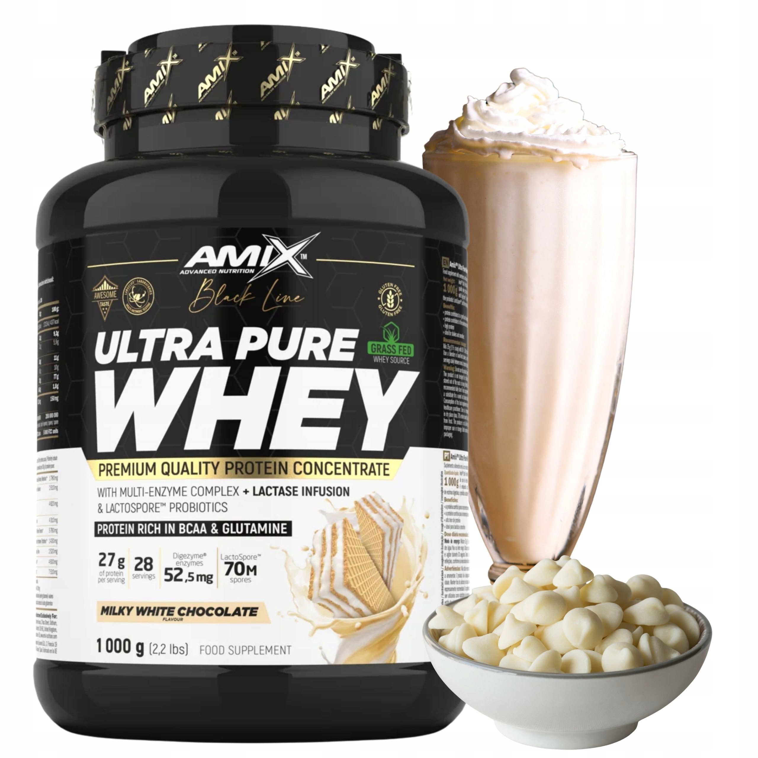 Protein Wpc Pure Whey Digezyme Proteinová příchuť Bílá Čokoláda 1000 g