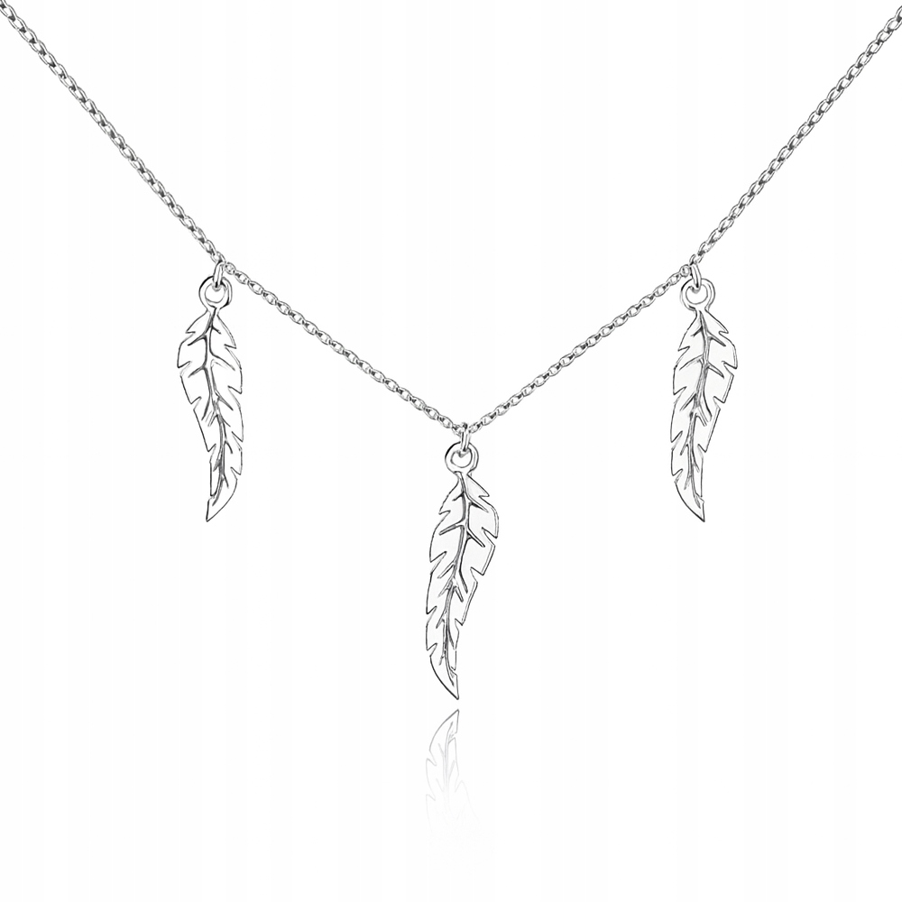 Stříbrný náhrdelník 3 Jemná peříčka – symbol svobody Stříbro 925