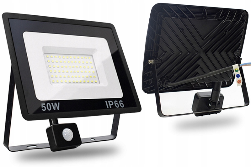 HALOGEN REFLEKTOR NAŚWIETLACZ LED IP65 CZUJKA 50W Długość 240 mm